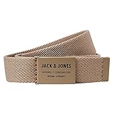  JACK&JONES Men\'s JACXANDER Woven Belt Webgürtel, Plaza Taupe, 80