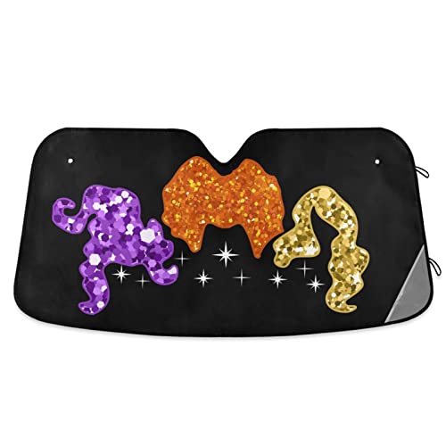 SWADAZA Halloween Hocus Pocus Car Windshield Sun Shade - Blocks UV Rays Sun Visor Protector, Sunshade to Keep Your Vehicle Cool and Damage Free, Easy to Use, Fits Windshields of Various Sizes