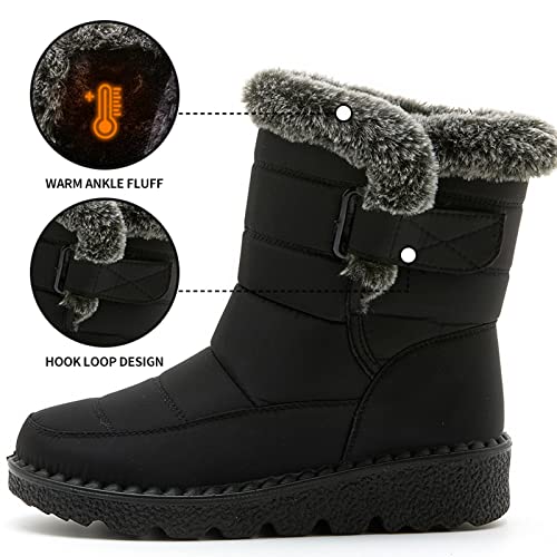 Laquieio Botas Mujer Invierno Rebajas Planas Outdoor Boots Nieve Antideslizante Trekking CláSico Comodos Elegante Que Caminan Algodón Fiesta Aire Libre Boots - imagen 6