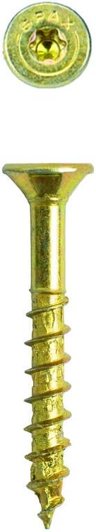 #10 x 1-1/2" Flat Head Partial Thread T-Star+ Yellow Zinc 1LB 133CT