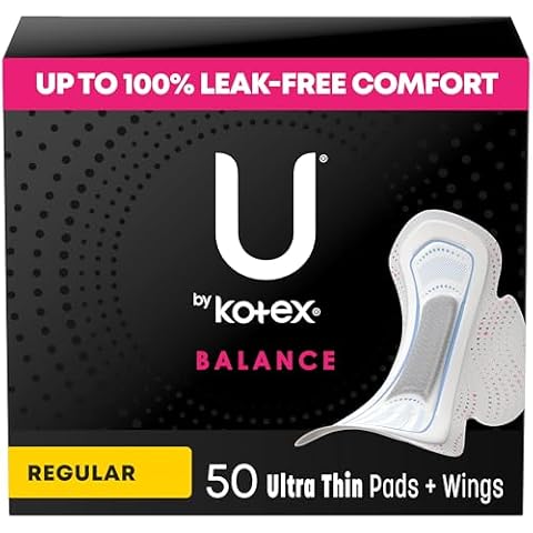 U by Kotex Balance Ultra Thin Pads with Wings, Regular Absorbency, 50 Count (Packaging May Vary) Cover