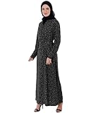 Silk Route Abaya Noir imprimé intégral Longueur 54 cm, Noir , S