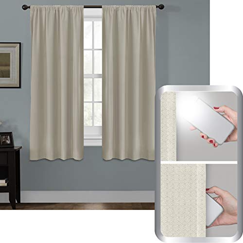Maytex Smart Curtains Julius 100 Percent Blackout Window Panel, 50 inches x 63 inches, Linen