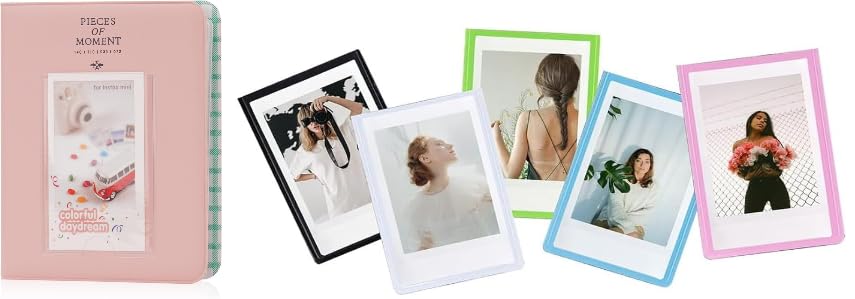 Image of ZENKO 64-Pocket Album + 5 Magnetic Frames fits Fujifilm Instax Mini (12, 11, 9, 8, 40, Evo, Liplay), Mini Link Printer, Polaroid Snap Touch, PIC-300, Z2300 Mint Instant Cameras (Pink)