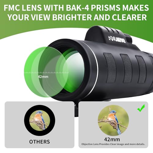 DFlamepower 10x42 HD Monocular with Full Optical Prism and Dual Focus Telescope, Waterproof, Portable Spotting Scopes for Birdwatching - Image 6