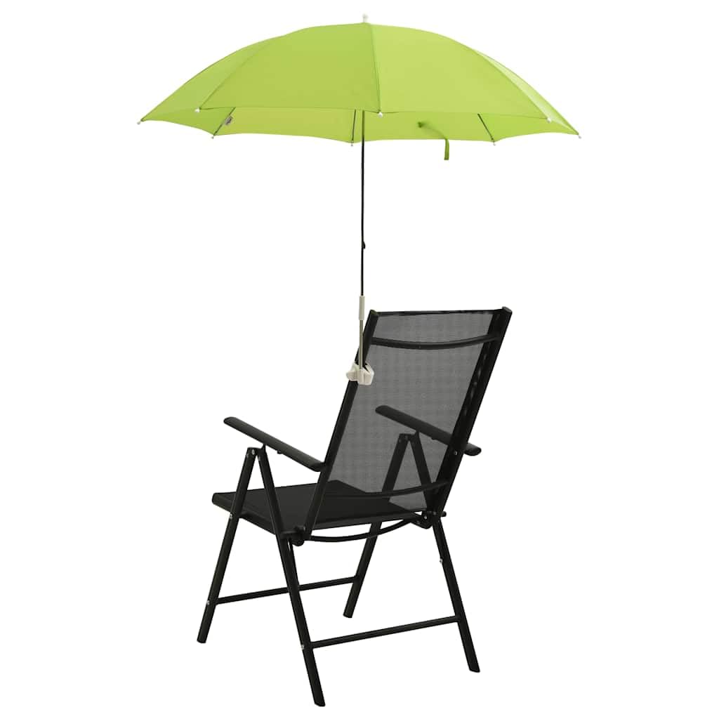 Sonnenschirm für Campingstühle 2er Set Grün 105 cm, windfest, klappbar, UV-geschützt, leicht, mit Befestigungsklemme, ideal für Balkon, Terrasse, Garten und Outdoor-Aktivitäten