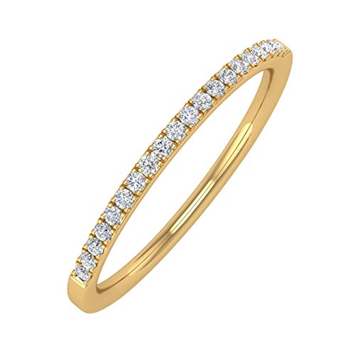 1/10 to 1/2 Carat Diamond Semi-Eternity Wedding Band Ring in 14K Yellow Gold (I1-I2 Clarity)