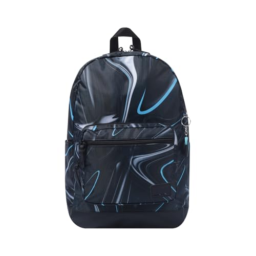 TOTTO - Mochila para Ordenador Portátil de 14 Pulgadas, Modelo Tocax, 2 Compartimentos, Bolsillo con Organizador y Porta Móvil, Bolsillo Botella, Espaldar Ergonómico, Estampado Ironliquid Negro