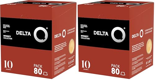 Delta Q - Cápsulas de Café Molido Qalidus - Espresso Intenso con Notas de Caramelo - Intensidad 10 - Molido Natural - 80 Cápsulas (Paquete de 2)
