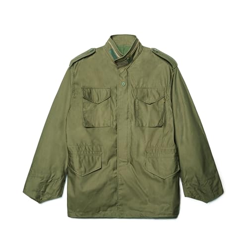 Alpha Industries M-65 Field Jacket - Classic Oversized Military Field Coat - Olive, M