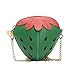 Produktbild LILIHOT Mädchen Umhängetaschen Kinder süße Erdbeer Leder Kette Umhängetaschen Geldbeutel Mini Verstellbarer Schultergurt Schulter Crossbody Tasche Cross Body Messenger Bag