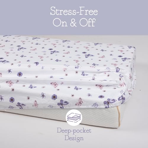 Image of Little Grape Land Crib Sheets for Boys and Girls, 2pk Baby Crib Fitted Sheet for Standard Size Crib and Toddler Mattress, Super Soft Baby Sheet