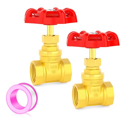 GASHER 2PCS Brass industrial Globe Valve, 1/2" NPT DN15 Female with Wheel Handle,Globe Valve Tool For Water, Oil, Gas