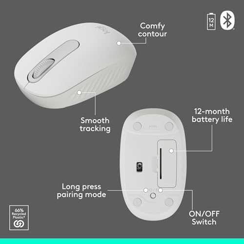Logitech MK250 Bluetooth Wireless Mouse and Keyboard Combo: Fast & Easy Connectivity, Compact Wireless Keyboard, Ambidextrous Mouse, Durable Build - Windows/MacOS - White by Logitech - Image 7