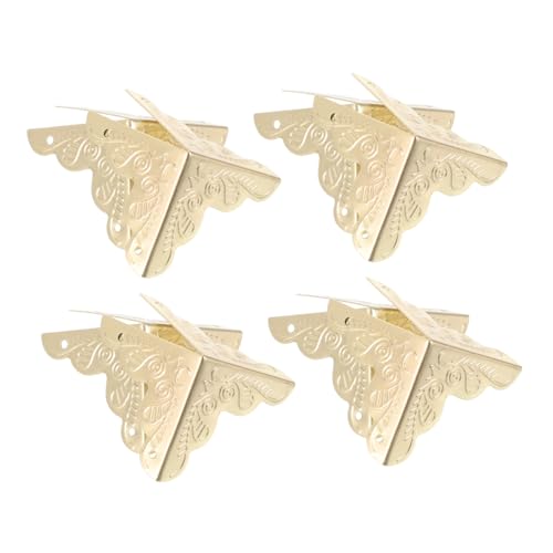 Mikikit 8 Piezas Protector Esquinas Caja Metálico Vintage Guardia Antichoque para Caja Madera Joyería y Mueble Cantoneras Resistentes para Esquinas Guitarra
