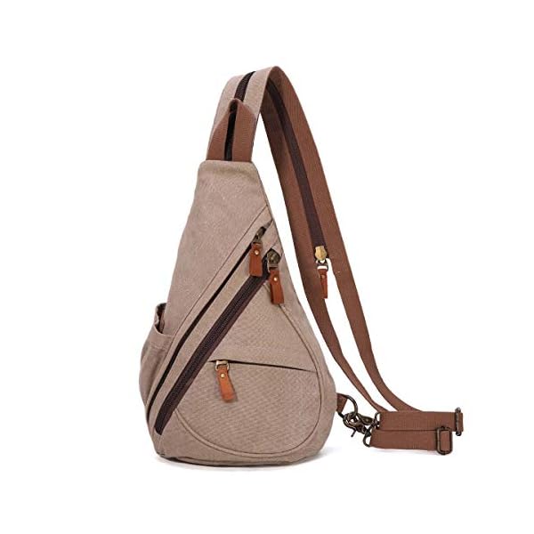 Canvas Sling Bag - Small Crossbody Backpack Shoulder Casual Daypack Rucksack for Men Women Outdoor Cycling Hiking Travel
