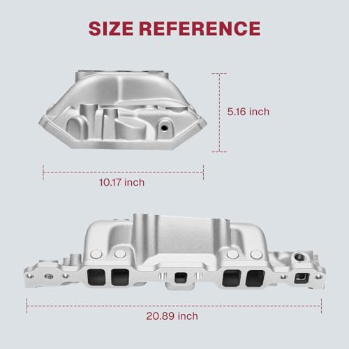 Image of 2701 7101 Intake Manifold Aluminum Dual Plane High Rise Compatible with Chevy Small Block Gen I 350 305 307 327 400 283 265 302 V8 for C /K Suburban Blazer Camaro Corvette Impala Chevy II Nova, Sliver
