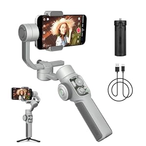 ZHIYUN CINEPEER Smooth 5E Smartphone Gimbal, Integriertes Aufhelllicht, Stativ, 3 Achsen Gimbal Stabilisator für iPhone, Android,Gestensteuerung, Intelligente Bearbeitung, Nutzlast max 300g