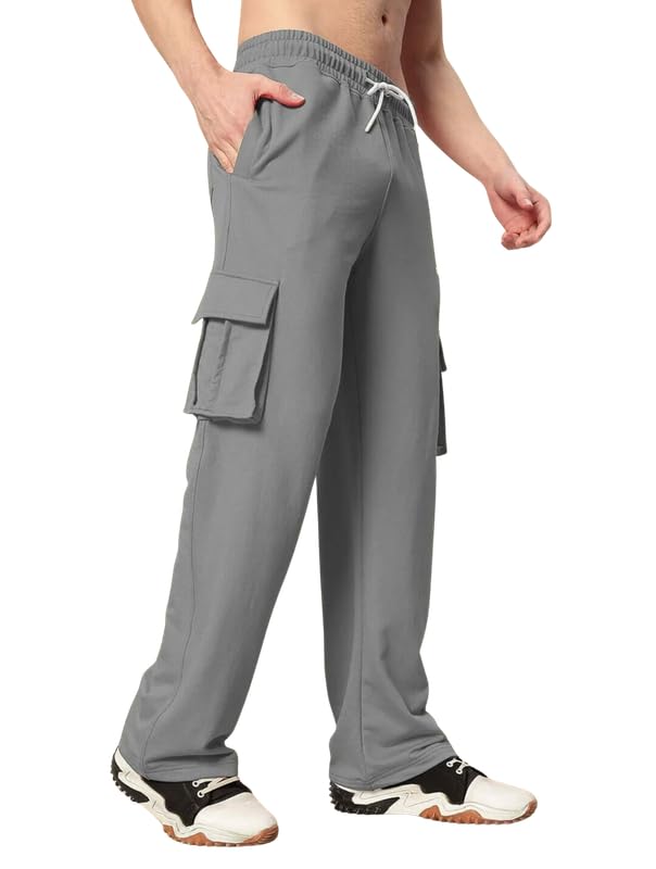 Image of Imsa Moda Light Fit Straight Fit Cargo Track Pant for Men | Lower for Men | Gym Trackpants