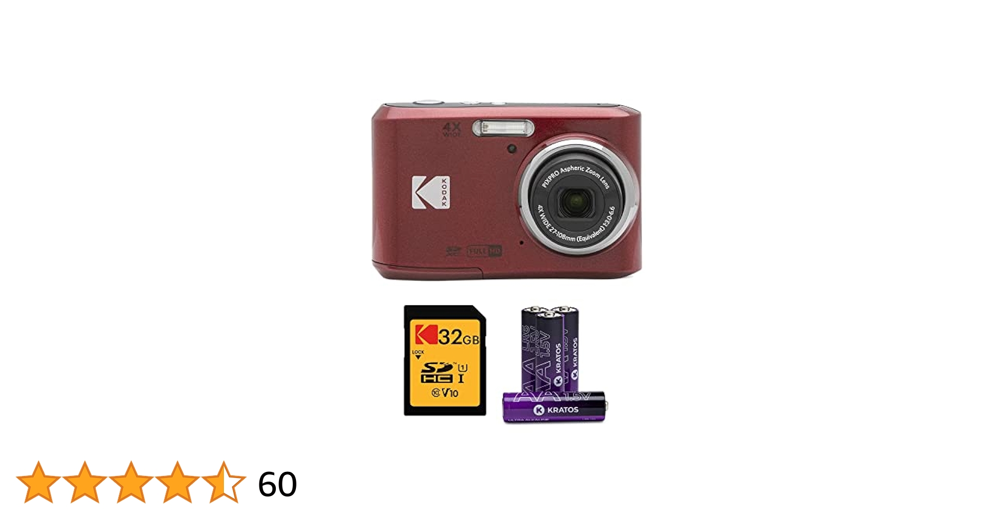 Amazon.co.jp: Kodak PIXPRO FZ45 デジタルカメラ(レッド