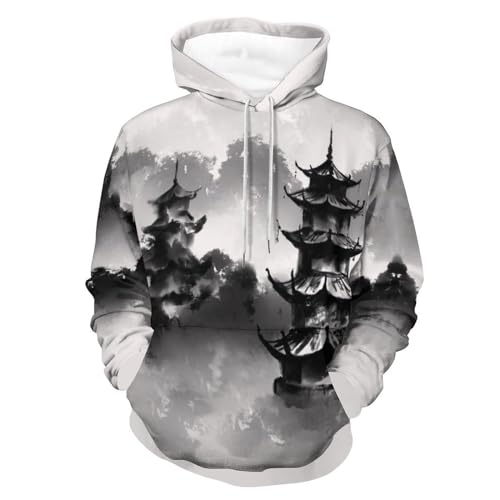 Sweat À Capuche Peinture À L'encre UMENG Hoodie Unisexe Pour Vos Sorties Citadines