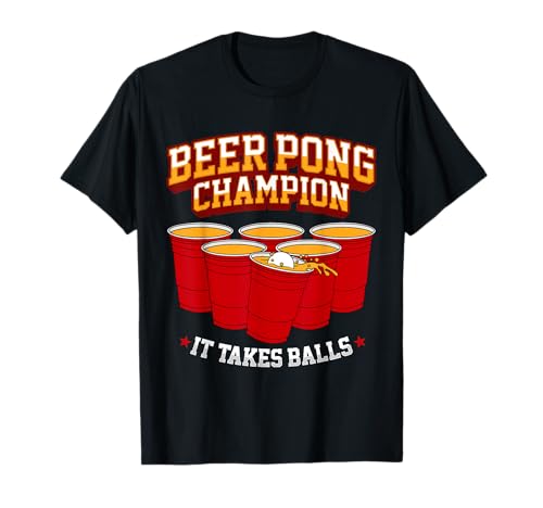 Beer Pong Champion Beer Pong Player Divertente Gioco Bere Maglietta