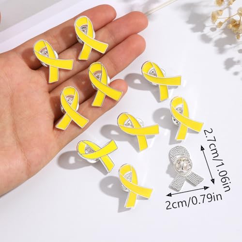 Image of Multicolor Cause Awareness Ribbon Lapel Pin - Yellow, Purple, Red, Pink Ribbons - Prevention & Awareness Campaigns Enamel Lapel Pin Support Campaign Charity Donation Event Accessorie