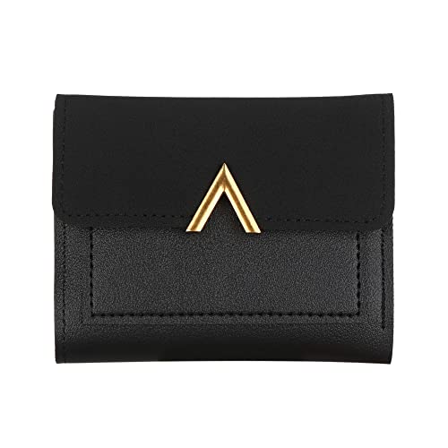 Women Wallets Short Cards Holder Bags Zipper Wallet Envelope Wallet(Black)