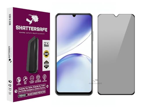 Image of Anti-Spy Privacy Tempered Glass Compatible For Realme Narzo N53 / C53 [Pack of 1]. 9H Hardness, Anti-Scratch, Edge-to-Edge Protection With Easy Installation Kit & Case Friendly Fit.