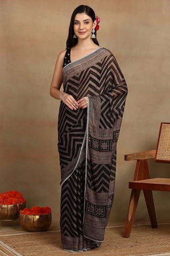 Image of MIRCHI FASHION Women Saree Leheriya Print Chiffon | Lightweight Traditional Sari for Farewell and Wedding Ceremonies with Unstitched Blouse Piece