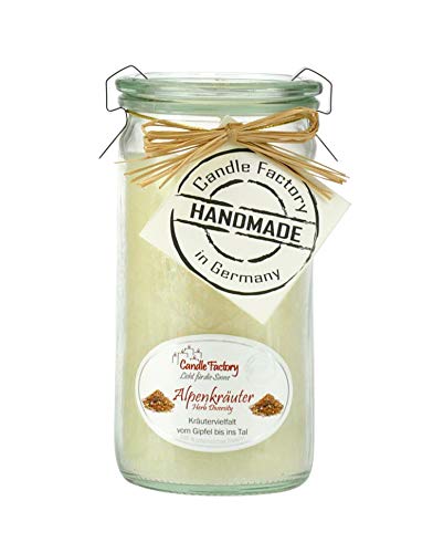 Candle Factory Mini-Jumbo Kerze im Weck-Glas mit Duft Alpenkräuter 307-093 Cover