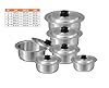Tmvel Sonex Aluminium Metal Finish Global Cooking Pot Set with Lids 6pc Set - 2.5, 3.5, 5, 6.5, 9, 11 liters #3