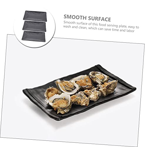 Set 3 platos playos de melamina negros para sushi miniatura 3