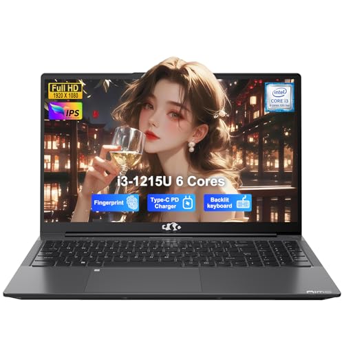 NIMO 15.6″ FHD IPS Ultra-Light Laptop, Intel Hexa Cores I3 (Up to 4.4GHz, beat i7-1165G7), 65W PD Fast Charge, 8GB RAM 256GB SSD, Backlit Keyboard, Fingerprint PC for Campus Nomad & Remote Work