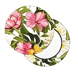 Beautiful Florals Round Bar Stool Covers,Washable Soft Bar Stool Cover Cushion Slipcover 12 Inch