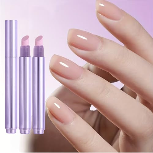 2 Stück 3-In-1 Nagelhautölstift, Nagelhautschieber Ölstift mit Keramikspitze, Feuchtigkeitsspendender Cuticle Oil Pen,Nagelhautentfernerstift,Nagelpflege Stift für Trockene, Beschädigte Nägel