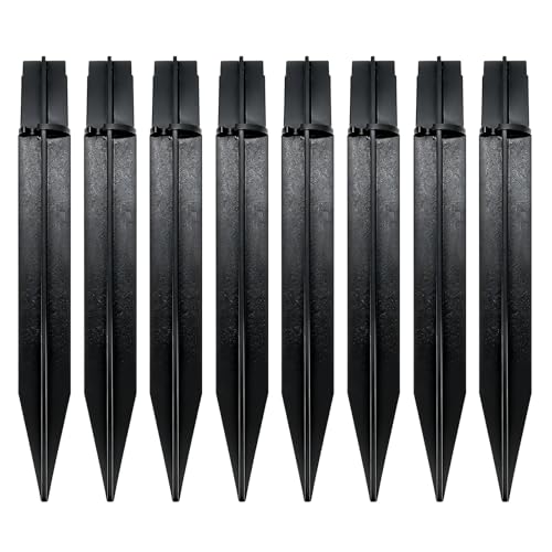 8 Pcs Solar Light Stakes Replacement (Fit for Inner Diameter 0.49-0.5inch),Reinforced Ground Spikes,ABS Plastic Lights Stakes, Ideal for Solar Pathway Lights Garden Torch Lights,Christmas Lights