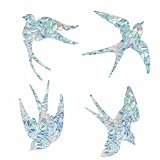 GORGECRAFT 16 Stück 4 Stile Vogel Fensteraufkleber 33x83cm Schwalben Fensteraufkleber Sonnenfänger Tier Fensteraufkleber Filme Prisma Fensteraufkleber Für Vogelschläge Durch Fensterkollisionen