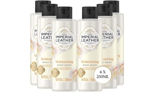 Imperial Leather Moisturising Shower Gel, Cotton Flower & Vanilla Orchid, Signature Oil Blend, Creamy Lather, Gentle Skin Care, Bulk Buy, Pack of 6 x 250ml