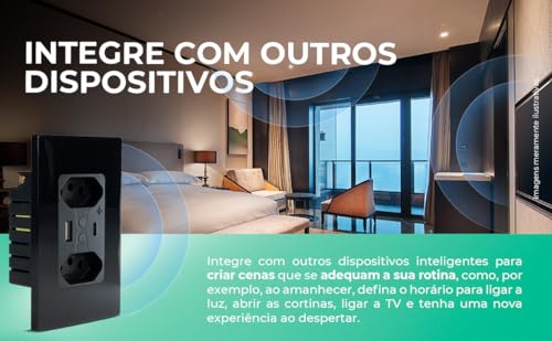 EKAZA Tomada Inteligente 20A com USB Wi-Fi, 1 Botão, Preto, Compatível com Google Home e Alexa - EKA