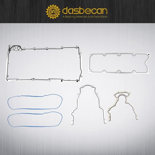 Image of Dasbecan Full Cylinder 5.3 Head Gasket Set with ES72220 Bolts Intake Exhaust Manifold Oil Pan Gasket Compatible with 2005-2014 Chevy Silverado Avalanche Suburban GMC Sierra Yukon Cadillac Buick 5.3L