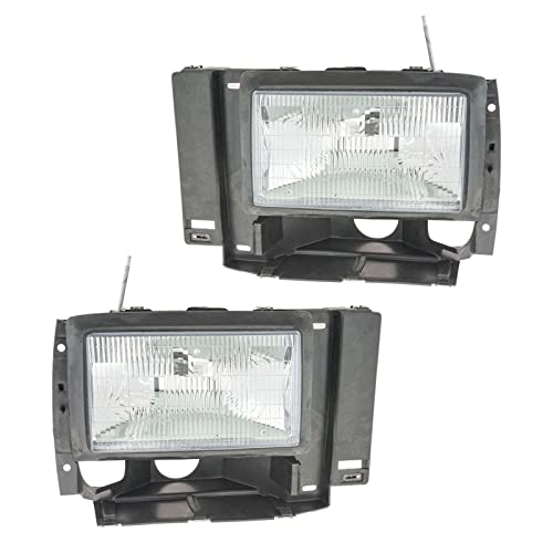 Headlight Assembly Set Headlights Driver & Passenger Side Compatible with 1989-1990 Ford Bronco II 1991-1994 Explorer 1989-1992 Ranger FO2502107 FO2503107