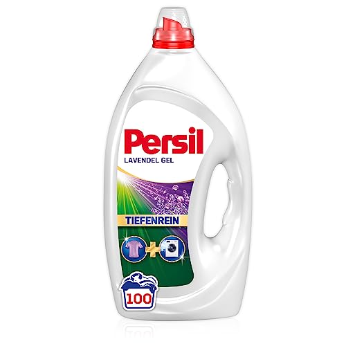 Persil Color Kraft-Gel Lavendel (100 Waschladungen), Flüssigwaschmittel mit Tiefenrein Technologie, Colorwaschmittel für reine Wäsche und hygienische Frische für die Maschine, wirksam ab 20 °C