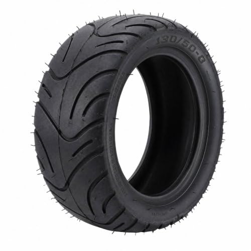 130/50-8 Rear Tire, 8 Inch Tubeless Off Road Tire Puncture Proof Rubber – All Terrain High Grip Replacement fit for Dirt Bike Monkey Z50, 8in Rim Scooter