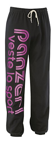 panzeri Pantalone 100% Cotone, Pantalon de survêtement Mixte, Opacity, Nero/Fucsia Perlato, Medium