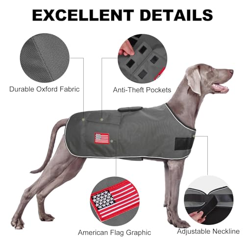Image of BEAUTYZOO Dog Winter Coat for X-Large Dogs, Waterproof Canvas Jackets