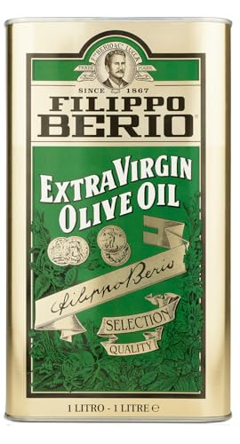 Filippo Berio Huile d'olive extra vierge, grande huile d'olive, boîte de 1 litre, 1 l