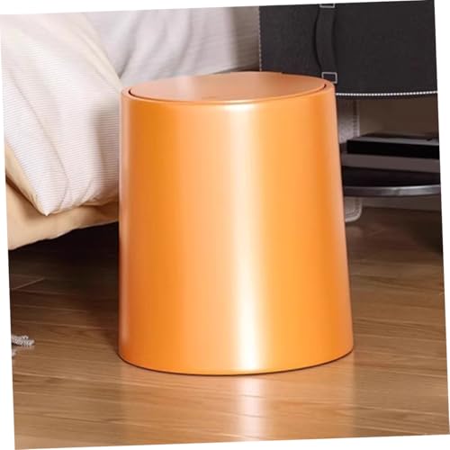 Caneca de basura rectangular naranja con tapa pulsante miniatura 2
