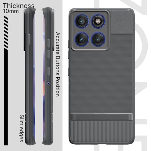 Image of Pikkme Back Cover for Motorola Moto Edge 60 Pro 5G Camera Protection 3D Hexa Cube Design Silicone Protective Bumper Case (Grey)