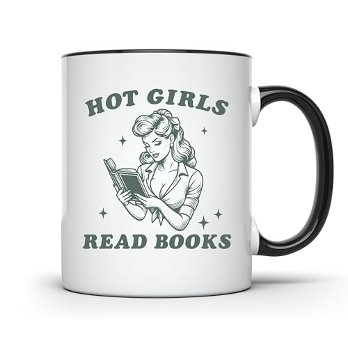 Hot Girls Read Books Mug, Funny Book Lover Gift, Coffee Mug With Quote, Ideal For Readers, Unique Literary Gift, Reading Enthusiast Mug - 11 Oz. Coffee Mug - CCMUG10332